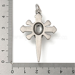 316 Surgical Micro Pave Cubic Zirconia Stainless Steel Pendants&nbsp;STAS-Z073-61AS-01