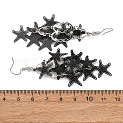 430 Stainless Steel Starfish Dangle Earrings&nbsp;EJEW-A137-11EB