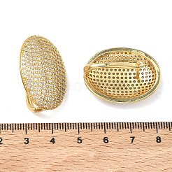 Brass Micro Pave Clear Cubic Zirconia Hoop Earrings&nbsp;EJEW-C182-01G