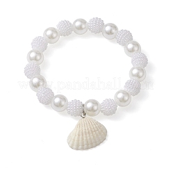 4Pcs 4 Style ABS Plastic Imitation Pearl Beaded Stretch Bracelets Set&nbsp;BJEW-JB10104