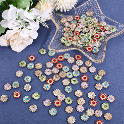 120Pcs 6 Colors Alloy Rhinestone Snap Buttons&nbsp;DIY-CY0002-30