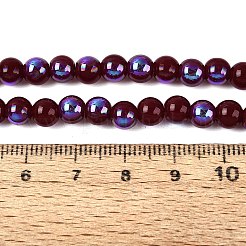 Electroplate Opaque Glass Beads Strands&nbsp;EGLA-Q132-6MM-01C-08