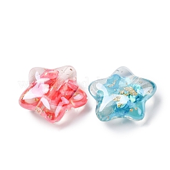 Transparent Resin & Natural Shell Beads&nbsp;RESI-B039-03A