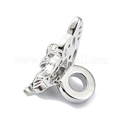 Rack Plating Brass Micro Pave Clear Cubic Zirconia Beads&nbsp;KK-U014-09P