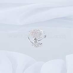 1Pc Brass Adjustable Cuff Rings for Women&nbsp;RJEW-LP0003-56