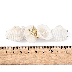 Natural Shell & Shell Pearl Hair Barrettes&nbsp;PHAR-TA000011