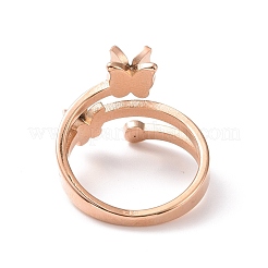 Crystal Rhinestone Butterfly Finger Ring&nbsp;RJEW-D120-09RG