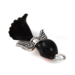 Opaque Black Acrylic Pendants&nbsp;PALLOY-JF04414