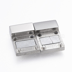 Tarnish Resistant 304 Stainless Steel Magnetic Clasps with Glue-in Ends&nbsp;STAS-F130-76P