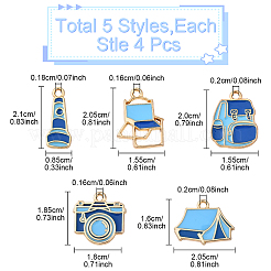 20Pcs 5 Styles Camping Equipment Series Alloy Enamel Pendants&nbsp;FIND-YW0007-13B