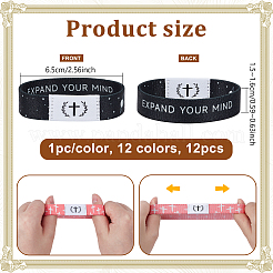 12Pcs 12 Colors Polyester Cord Stretch Bracelets&nbsp;BJEW-GW0001-01