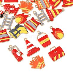 30Pcs 15 Styles Fire Fighting Theme Alloy Enamel Pendants&nbsp;FIND-FS0004-82