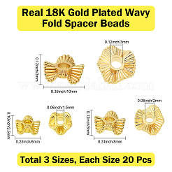 60Pcs 3 Styles Brass Spacer Beads&nbsp;KK-BBC0020-78