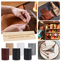 6 Rolls 6 Colors Round Waxed Polyester Thread String&nbsp;YC-OC0001-06