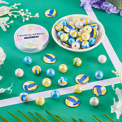 40Pcs 4 Colors Opaque Acrylic Beads&nbsp;MACR-TA0002-70