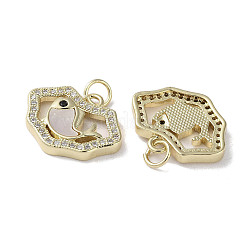 Brass Micro Pave Cubic Zirconia Pendants&nbsp;KK-G485-27A-G