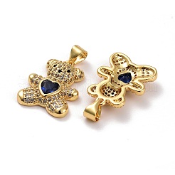 Brass Micro Pave Cubic Zirconia Pendants&nbsp;LS-KK-K258-24D-G-RS