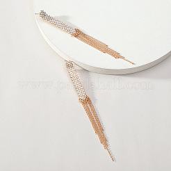 Cross Alloy Rhinestone Chain Tassel Stud Earrings&nbsp;WGF2F09-01