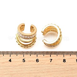 Brass Micro Pave Clear Cubic Zirconia Cuff Earrings&nbsp;EJEW-F370-06G