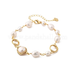 Pearl Beaded Bracelets&nbsp;BJEW-P350-02G