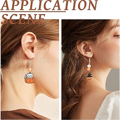 Halloween Theme DIY Alloy Enamel & Acrylic Dangle Earrings Making Kits&nbsp;DIY-YW0009-97