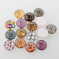 Animal Skin Printed Glass Cabochons&nbsp;GGLA-A002-20mm-OO