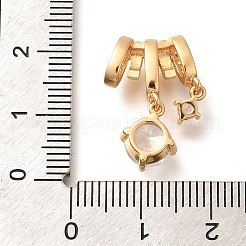 Brass Micro Pave Cubic Zirconia Pendants&nbsp;X-KK-C085-12G