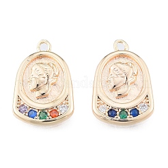 Brass Micro Pave Colorful Cubic Zirconia Pendants&nbsp;KK-N216-578LG