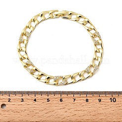 Brass Micro Pave Clear Cubic Zirconia Link Chain Bracelet for Women&nbsp;BJEW-H630-07G