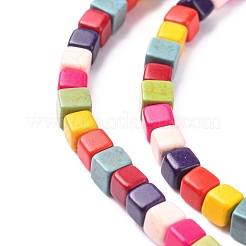 Synthetic Turquoise Beads Strands&nbsp;X-TURQ-G108-4x4mm-12