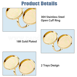 10Pcs 304 Stainless Steel Open Cuff Ring Findings&nbsp;DIY-HS0002-21A