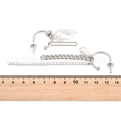 304 Stainless Steel Dangle Stud Earrings&nbsp;EJEW-A161-02P