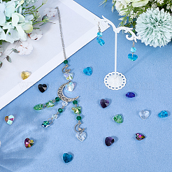 80Pcs 10 Colors Romantic Valentines Ideas Glass Charms&nbsp;EGLA-SP0001-31
