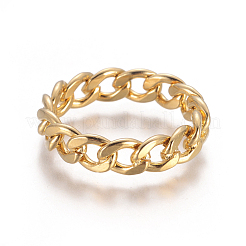 Unisex 304 Stainless Steel Rings&nbsp;X-RJEW-L092-01G-17mm
