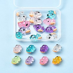 20Pcs Translucent Resin Cute Cow Ornament&nbsp;RESI-FS0002-11