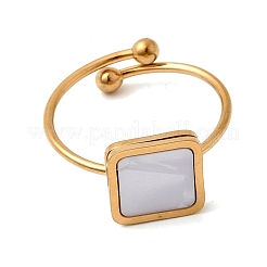 304 Stainless Steel Cuff Open Rings for Women&nbsp;RJEW-B161-01G-02