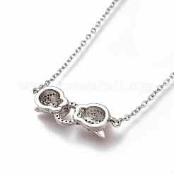 Brass Micro Pave Cubic Zirconia Door Knocker Pendant Necklaces&nbsp;NJEW-H202-01P