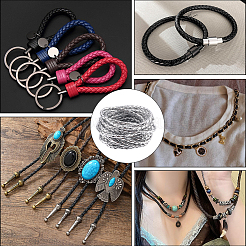5M Braided Round PU Leather Jewelry Cord&nbsp;OCOR-GF0004-96A-04