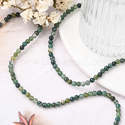 Natural Moss Agate Beads Strands&nbsp;GSR4mmC001