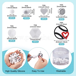 67Pcs 7 Styles Sports Ball Silicone Beads&nbsp;SIL-TA0003-47A