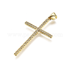 Brass Micro Pave Cubic Zirconia Pendants&nbsp;KK-Z100-24G