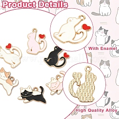 30Pcs 6 Styles Alloy Enamel Pendants&nbsp;ENAM-YW0008-96