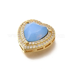 Heart Brass Glass Beads&nbsp;KK-Q043-27G-02