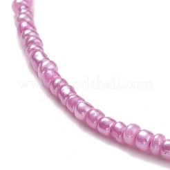 8 Pcs 8 Colors Ceylon Glass Seed Beaded Necklaces Set&nbsp;NJEW-JN03801