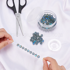 DIY Synthetic Moonstone Beads Stretch Bracelet Making Kits&nbsp;DIY-SC0012-84F