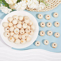 60Pcs 6 Styles Wood European Carved Beads&nbsp;WOOD-GL0001-17