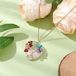 Chakra Yoga Gemstone Pendant Necklaces&nbsp;NJEW-JN05083-01