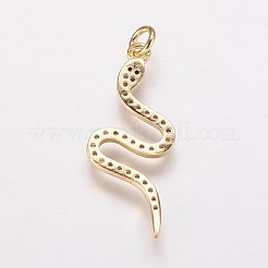 Brass Cubic Zirconia Pendants&nbsp;KK-P134-27G
