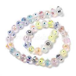 Transparent Evil Eye Glass Beads Strands&nbsp;LAMP-K037-04A