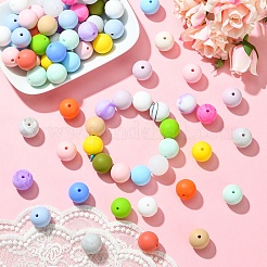 105Pcs 20 Styles Round Silicone Focal Beads&nbsp;SIL-YW0001-61